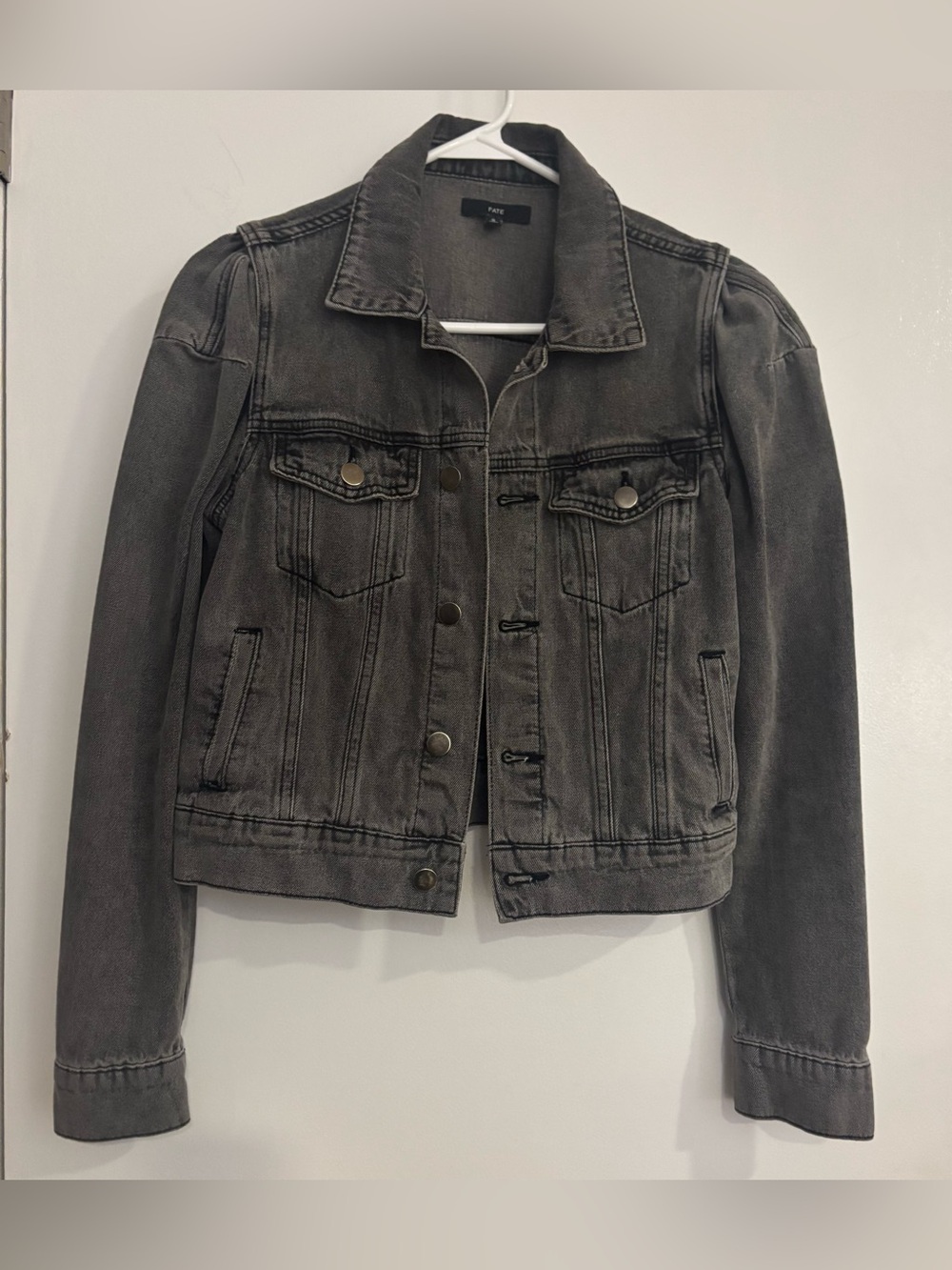 Fate Women's Washed Black Denim Jacket